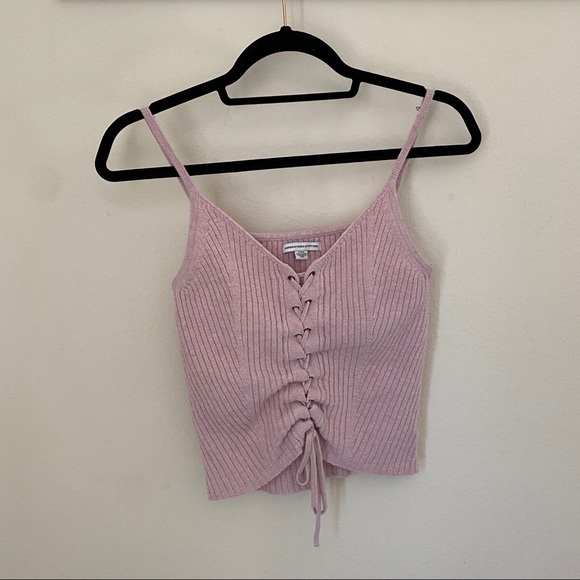 American Eagle Outfitters Pink Tie Crop Top - Picture 4 of 9